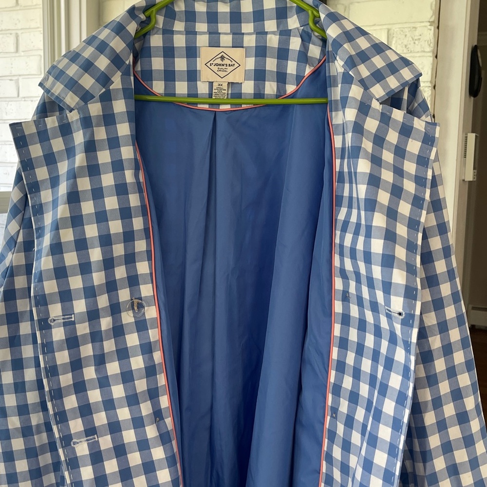 St. John's Bay Blue and White Plaid Blazer - Picture 12 of 16